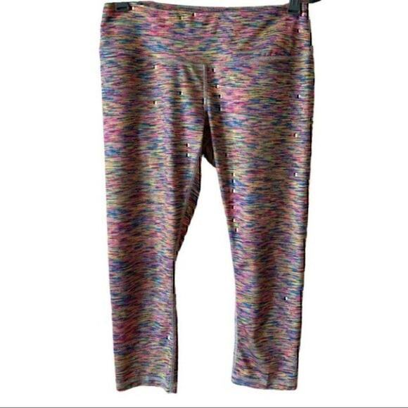 Reebok  Leggings Womens Small VSCO Girl Vanessa Hudgens Inspo Fitspo Rainbow - Picture 1 of 11